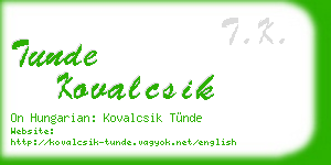 tunde kovalcsik business card