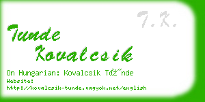 tunde kovalcsik business card